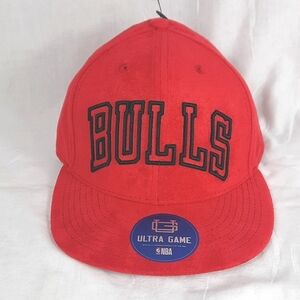 NBA Chicago Bulls Suede Hat Snapback Cap Adult OSFM Embroidered Red Black NEW